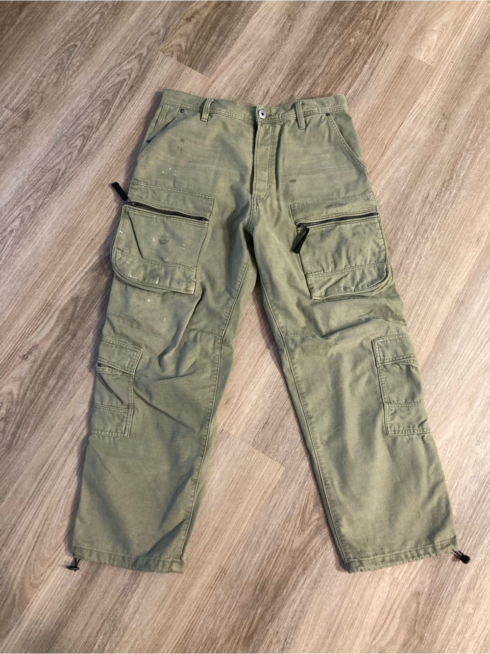 G-Star Olive Green Cargo Pants with Zip Pocket Detail